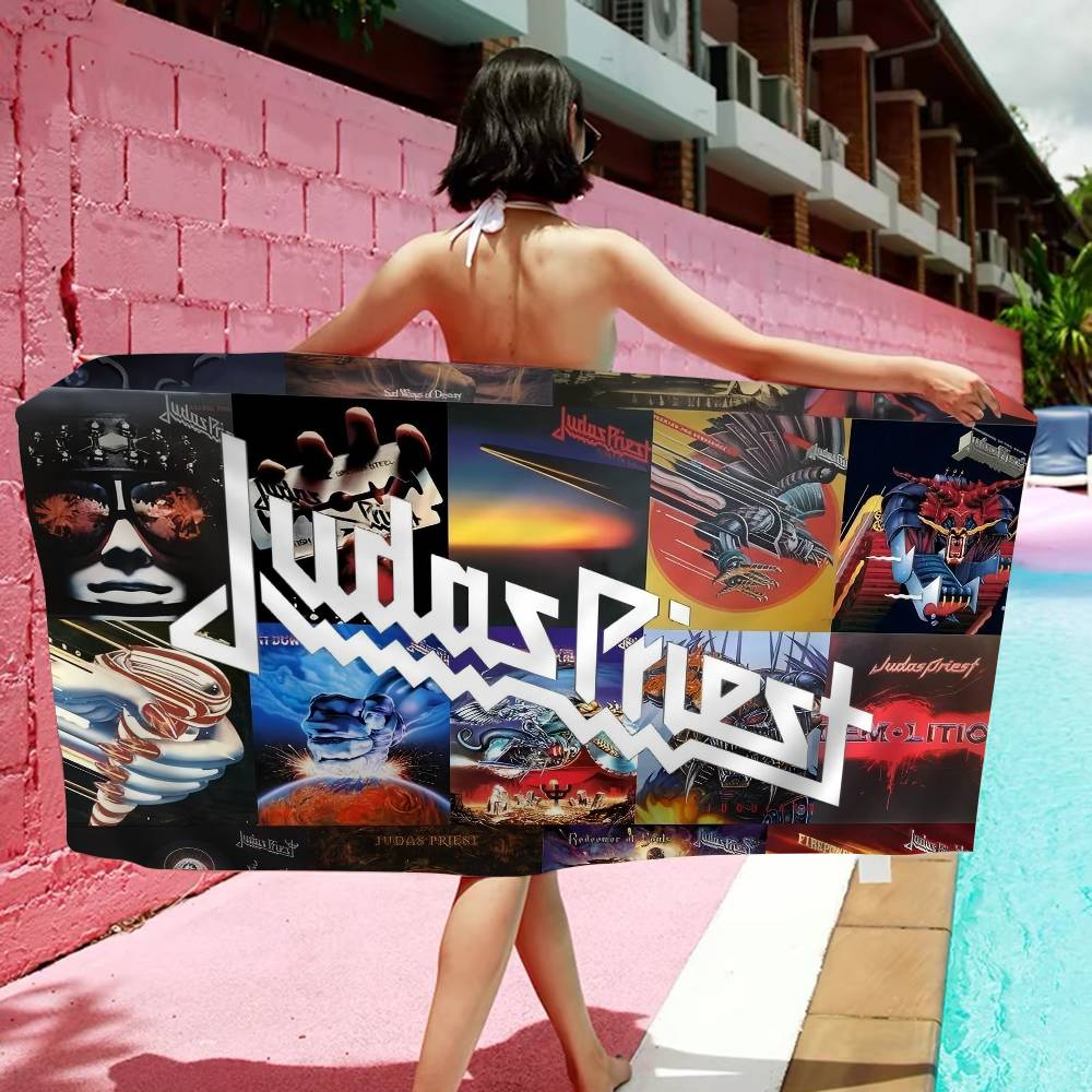 J-Judas Priest Rocková Kapela Anime Plážový Ručník Měkký Savý Žínka Dětské Dárky Pro Děti Cestování Kempování Posilovna