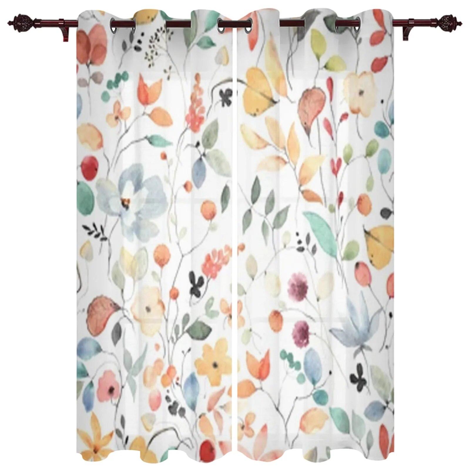 

Абстрактные цветы, листья и ягоды, оконные шторы для гостиной, спальни, роскошные современные кухонные шторы, тканевые шторы