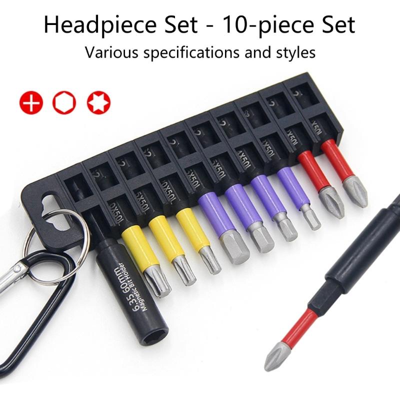 Professional 10 Piece Steel Screwdriver Bits Kit Including Organizers Rack & Magnetic Holder Stand For Tool Organization