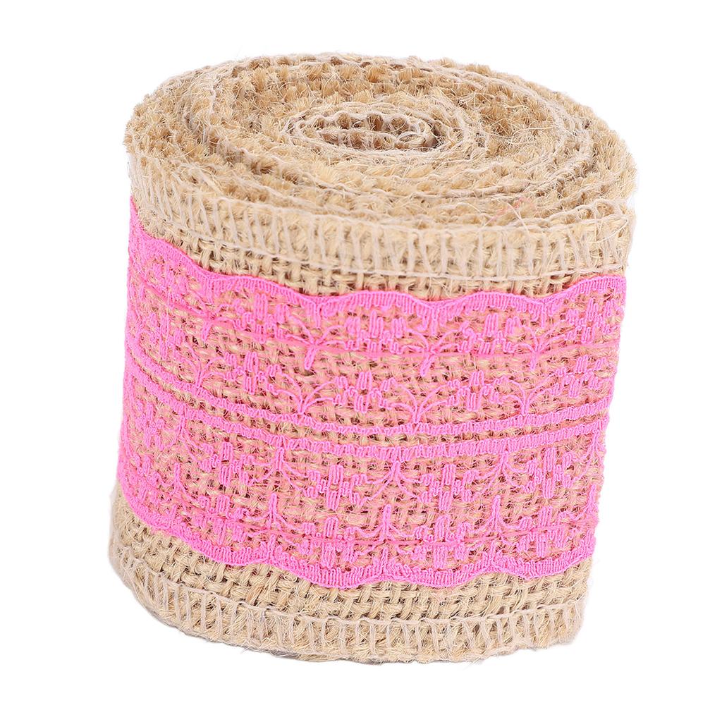 5 Rolls Burlap Lace Ribbon Decorative Jute Burlap Ribbon Roll for Crafts Festival Decor
