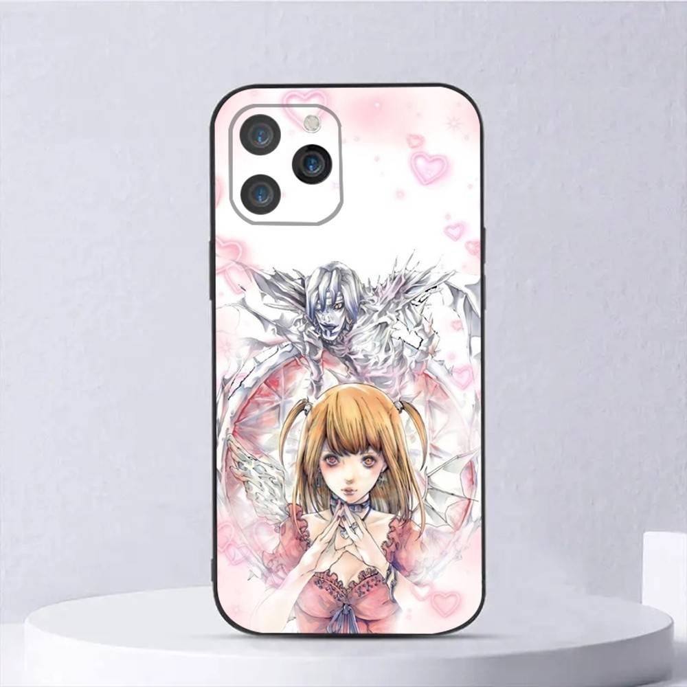 D-Death Misa N-Note Phone Case For iPhone 16,15,14,13,12,11,Plus,Pro Max,XS,X,E,SE,Mini Soft Silicone Black Cover