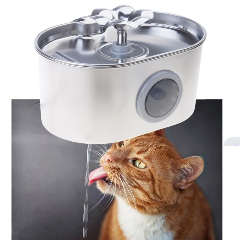 2.6L Cats Water Fountain Cats Drinking Dispenser Quiet Pet Water Dispenser Drinking Bowl for Pet Cats Dog Watering Supply
