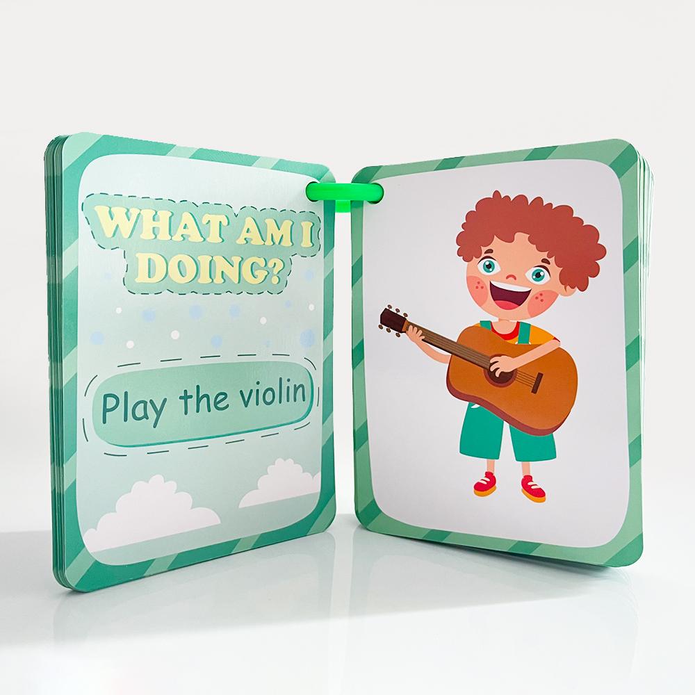 Aktionskarten für Kinder, lustige Fragen und Antworten, Lernhilfen für die Interaktion im Klassenzimmer, Englischunterricht, Lernspielzeug, Montessori-Material
