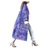Fashionable Women's Printed Pocket Double Breasted Coat Cardigan Coat