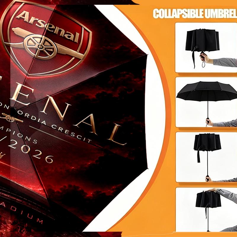 Arsenal F.C Print Umbrella Automatic Opening/ Closing - Portable Foldable Design - Daily Use for Travel/Outdoor - Gift for Birthday