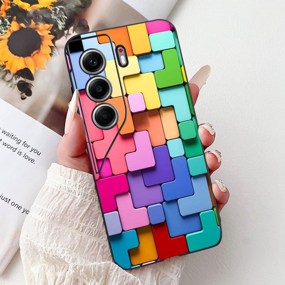 For Tecno Camon 40 Case CM5 Silicone Cute Cat Fashion Flowers Funny Painted Back Cover For Techno Camon 40 Phone Case Bumper