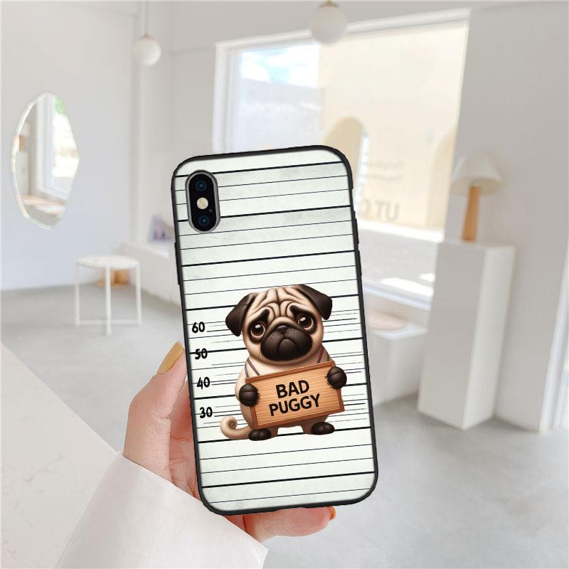 LO27 Cute Pug Dog Soft Shell Phone Case for Samsung Galaxy Note 10 20 S23 S24 S25 Ultra FE Plus Edge Lite A02S A35 A07 A17