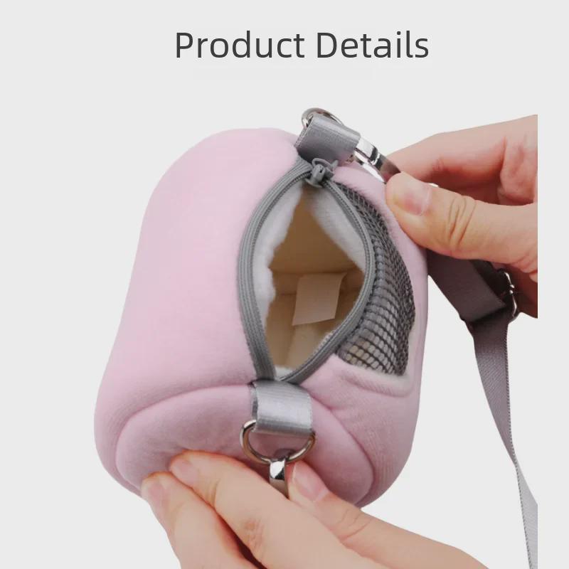 Potřeby pro domácí mazlíčky Přenosný válec pro křečka zlatého Crossbody batoh – Teplá taška pro malé mazlíčky