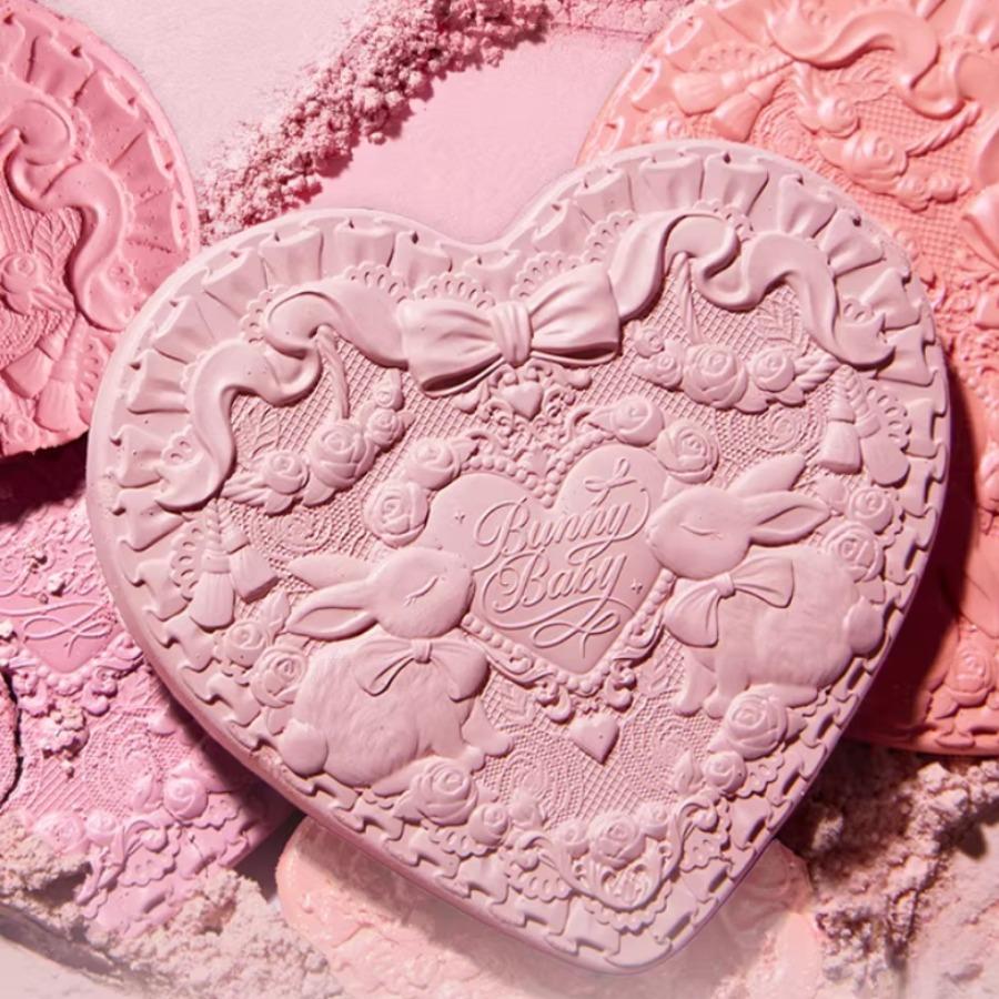 Flowerknows Bunny Garden Rose Blush Powder Blusher For Cheeks,Cruelty Free Long Lasting,Contour Face for A Natural Matte Finish