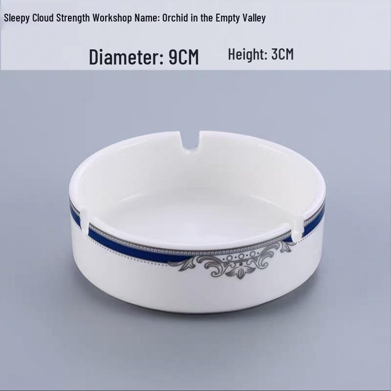 Elegant Ceramic Ashtray with Gold Trim for Hotels, Bars, Restaurants