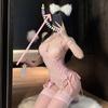 Ballet skirt sexy lace erotic underwear embroidered mesh see-through beautiful back suspender steel support gathering pajama dress
