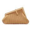 Erste Übergröße F Metallclip-Verschluss Abnehmbarer Schultergurt Gewebtes Kalbsleder Crossbody Clutch Tasche Kleine Damenhandtaschen 8BP129-APZ6-F15KR