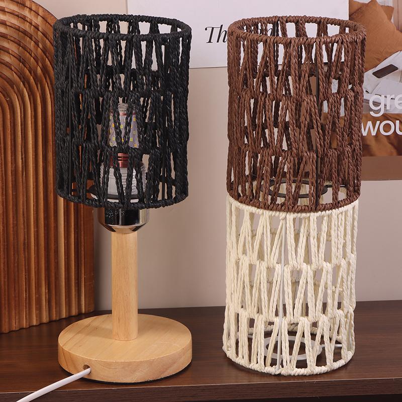 Rattan Lampshade 11.5X14.5Cm Pendant Lamp Shade Bohemian Style Handwoven Lampshade Home Cafe El Ceiling Lamp Light Cover