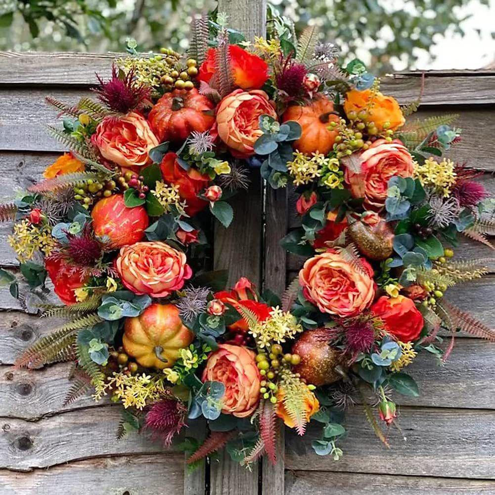 Christmas Thanksgiving Day Wreath Ornament Front Door Wall Decoration Home