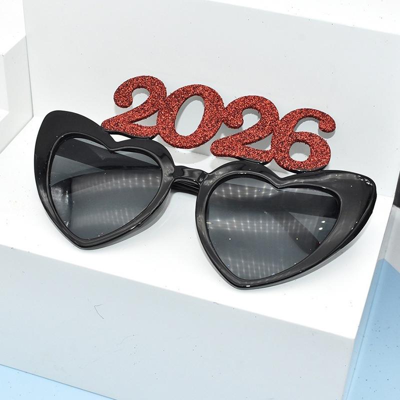 2026 Number Eyeglasses 2026 Happy Year Glasses Diamond Glitter Sunglasses Cosplay Prop Xmas Party Decoration Funny Glasses