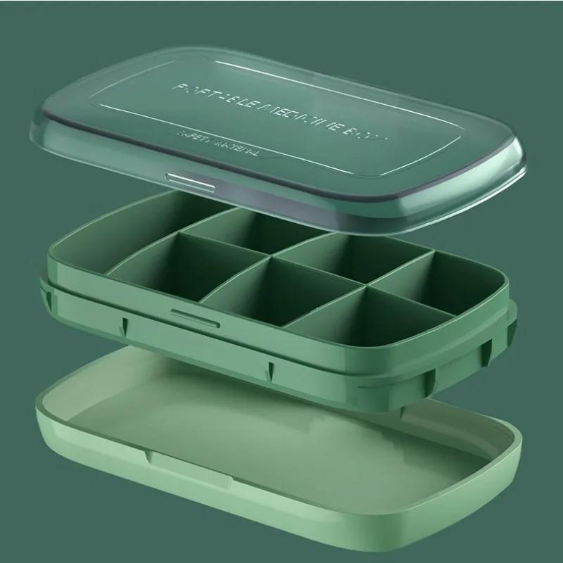 Transparent Frosted Lid Pill Organizer - 7-Compartment Large-Capacity Portable Medicine Box