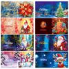 8/12PCS Diamond New Year Christmas Greeting Card 5D DIY Crystal Rhinestone Embroidery Arts Cards Kits Shaped Drill Greeting Card