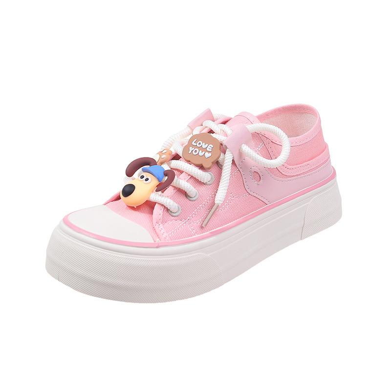 Platform canvas shoes women's 2025 new spring and summer Internet celebrities with skirts little white shoes board shoes design sense niche board sho
