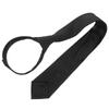 Solid Color Black Zipper Neck Tie Pre-Tied Classic Design Lightweight Comfortable Formal Party Business Men Neck Tie