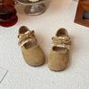 Girls Shoes Khaki Lace Lace Bow Girls Princess Shoes Four Seasons Lightweight Children's Shoes