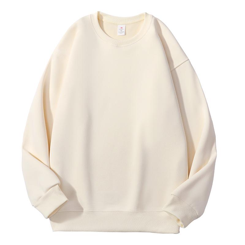 Unisex Urban Style Cotton Fleece Crewneck Sweatshirt - Thick, Solid Color, Trendy and In Stock