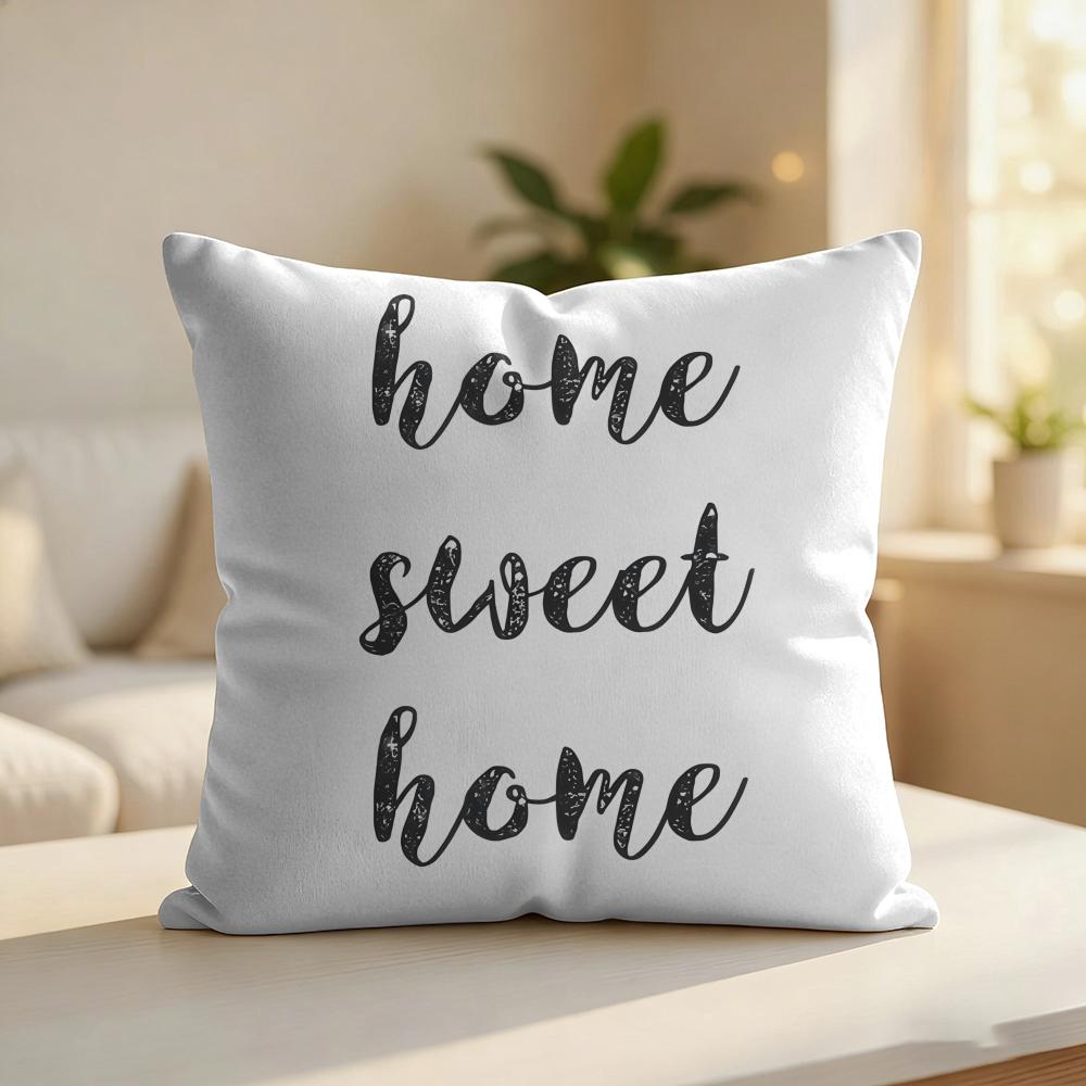 Finlay Noa Simple Words Ins Cushion Cover Silky Short Plush Invisible Zipper Dustproof Sofa Pillow Case For Home Decor