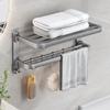 No-Drill Stainless Steel Foldable Bathroom Towel Rack
