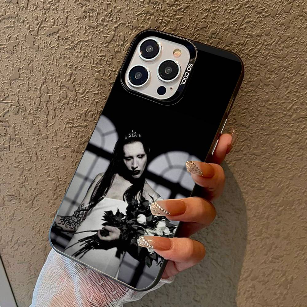 

Чехол для телефона Marilyn Manson Rock Band Для IPhone 16 15 14 13 12 11 Pro Max 17 Plus Цветная крышка iPhone 17 Air