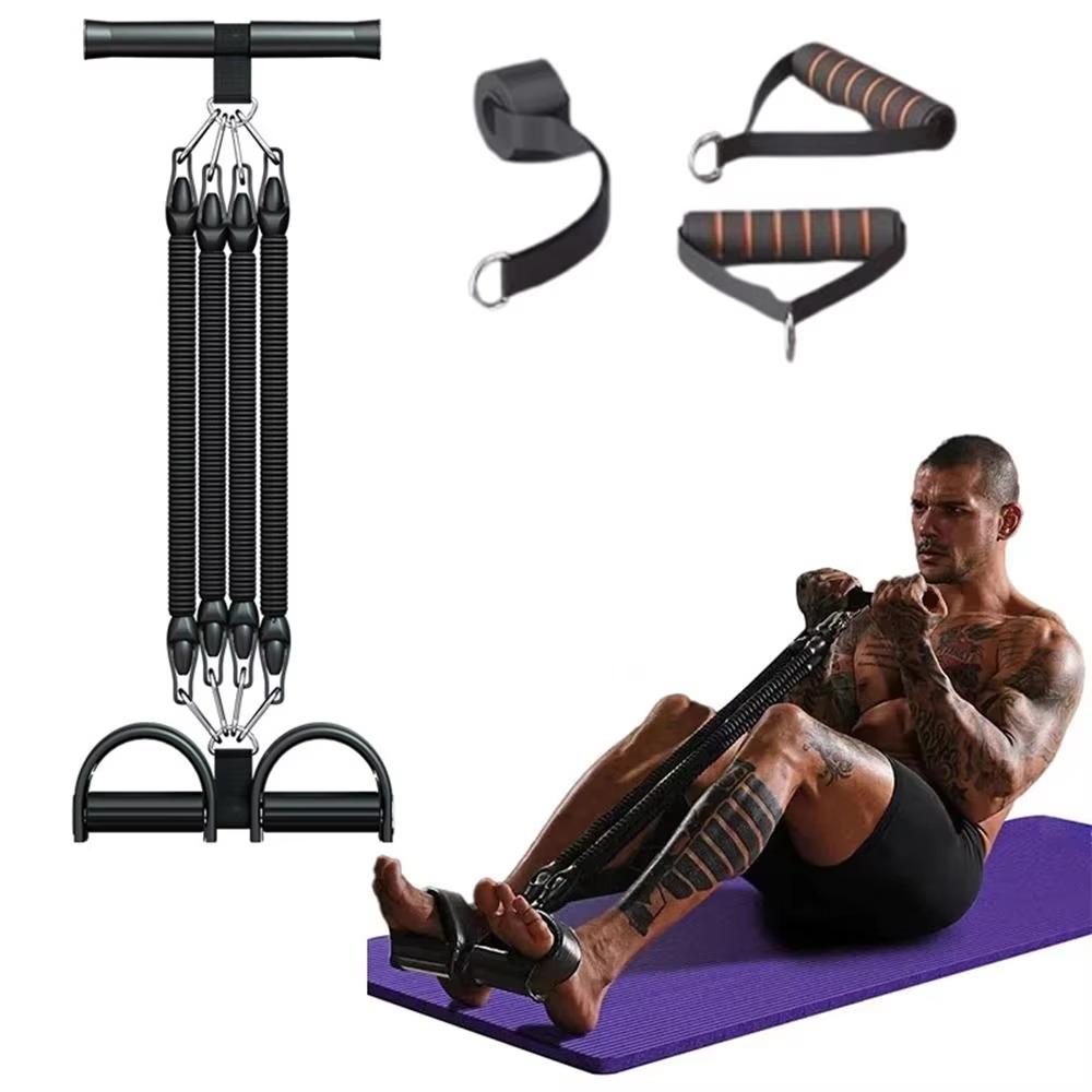 Non-Slip Tension Pedal Ankle Puller with Handles Yoga Sit-Up Leg Stretch Rope Home Gym Workouts