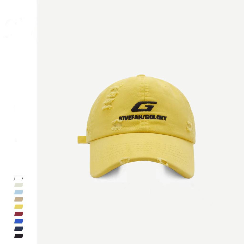 New Street made Ripped Hip Hop Baseball Cap Herren Koreanische Version Buchstaben Bestickte Baseballkappe Damen Sonnenhut