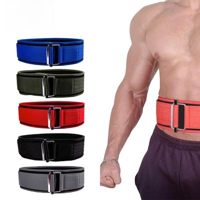 Sports Weightlifting Belt Self-locking Buckle EVA Blue Fitness Belt Hard Pull Protector Powerlifting Training Waist Protector