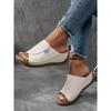 Women's Fashion Solid Slippers - Comfortable Arch Support,Breathable Outdoor Slippers Stylish,Open Toe Strap Back Heel Mid-heeled Stirrup Sandal
