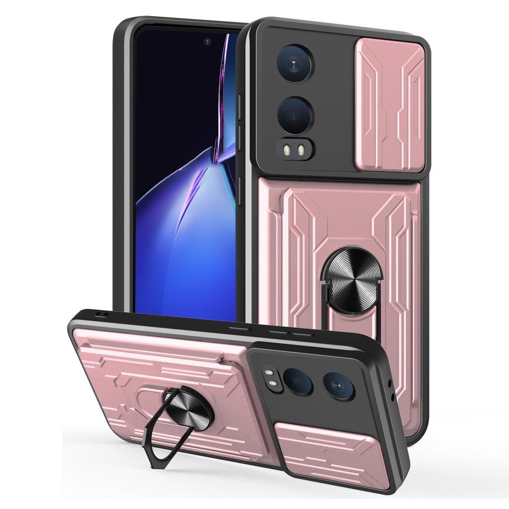For OnePlus Nord CE4 Lite 5G Case PC+TPU Kickstand Phone Back Cover with Camera Slider