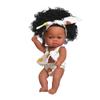 Cute 33cm Black Skin Reborn Girl Dolls with Afro Hair Full Silicone Body Lifelike Newborn Doll Open Eyes Alive Bebe Reborn Doll Children Holiday Gifts