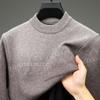 Men Round Neck Long Sleeve Mid Thickness Casual Knitted Sweater Pullover For Middle Aged Dad