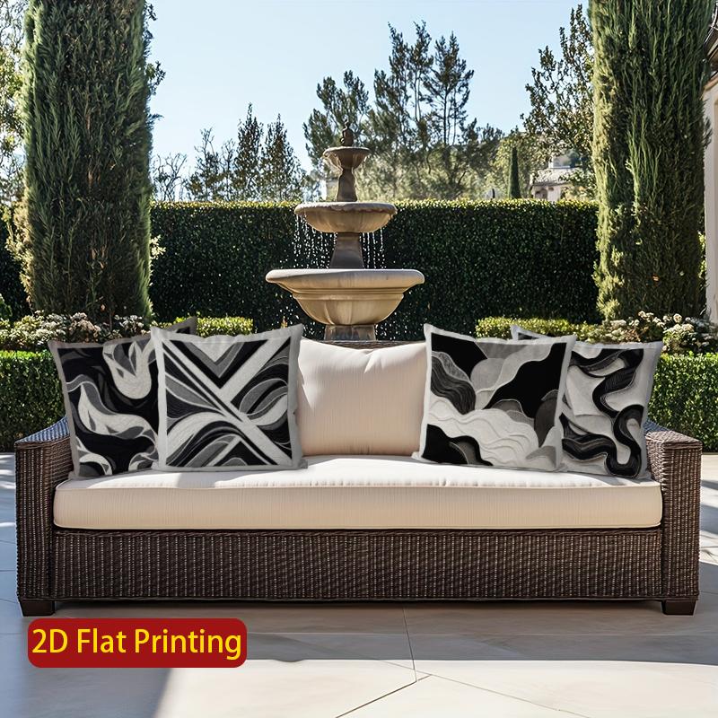2D Modern Abstract Pattern Decorative Pillow Covers Pattern Cushion Cover Suitable For Sofa Bedroom Car Pillow Cover