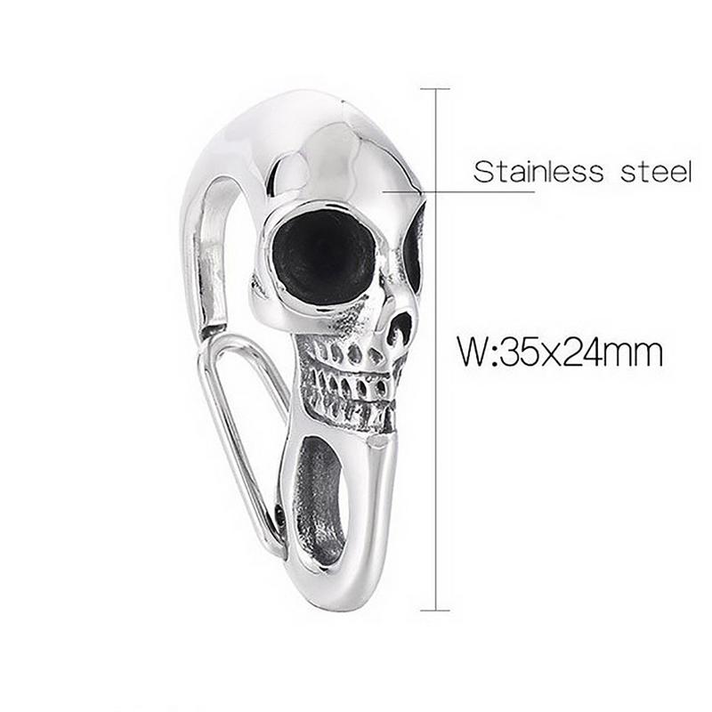 Sleutelhanger Schedel Heavy Duty Roestvrij Staal Gotische Karabijnhaak Clips Lanyards Vergrendelend Punk Stijl Sleutelhanger Hanger