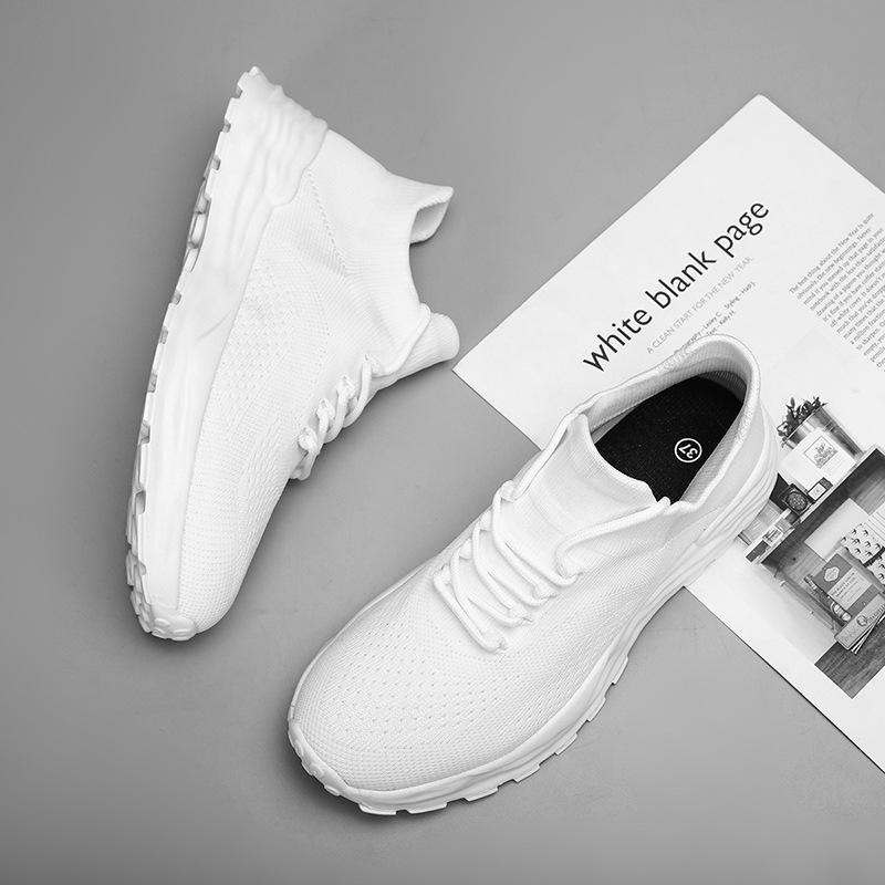 Large size sports women's shoes breathable fly-woven socks shoes low-top lace-up