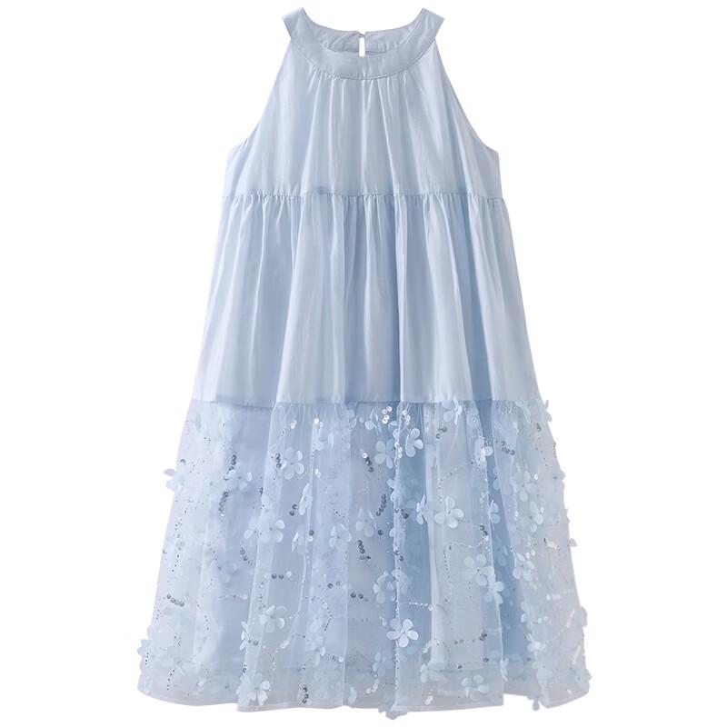 Hacikis Girls' Floral Halter Midi Summer Dress