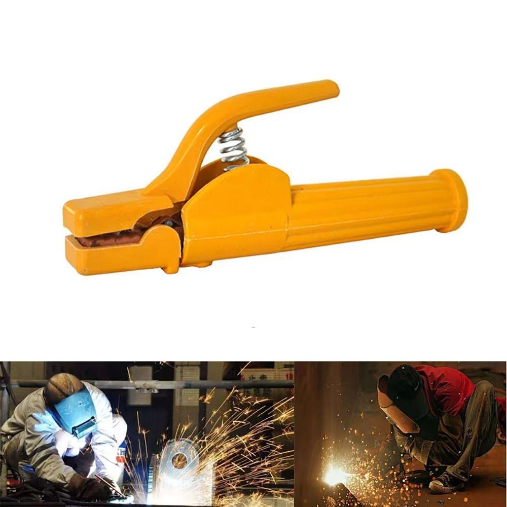 Heat Resistant Welding Tongs Insulated Handle Heavy Duty Welding Electrode Holder Labor-Saving Design Ergonomic