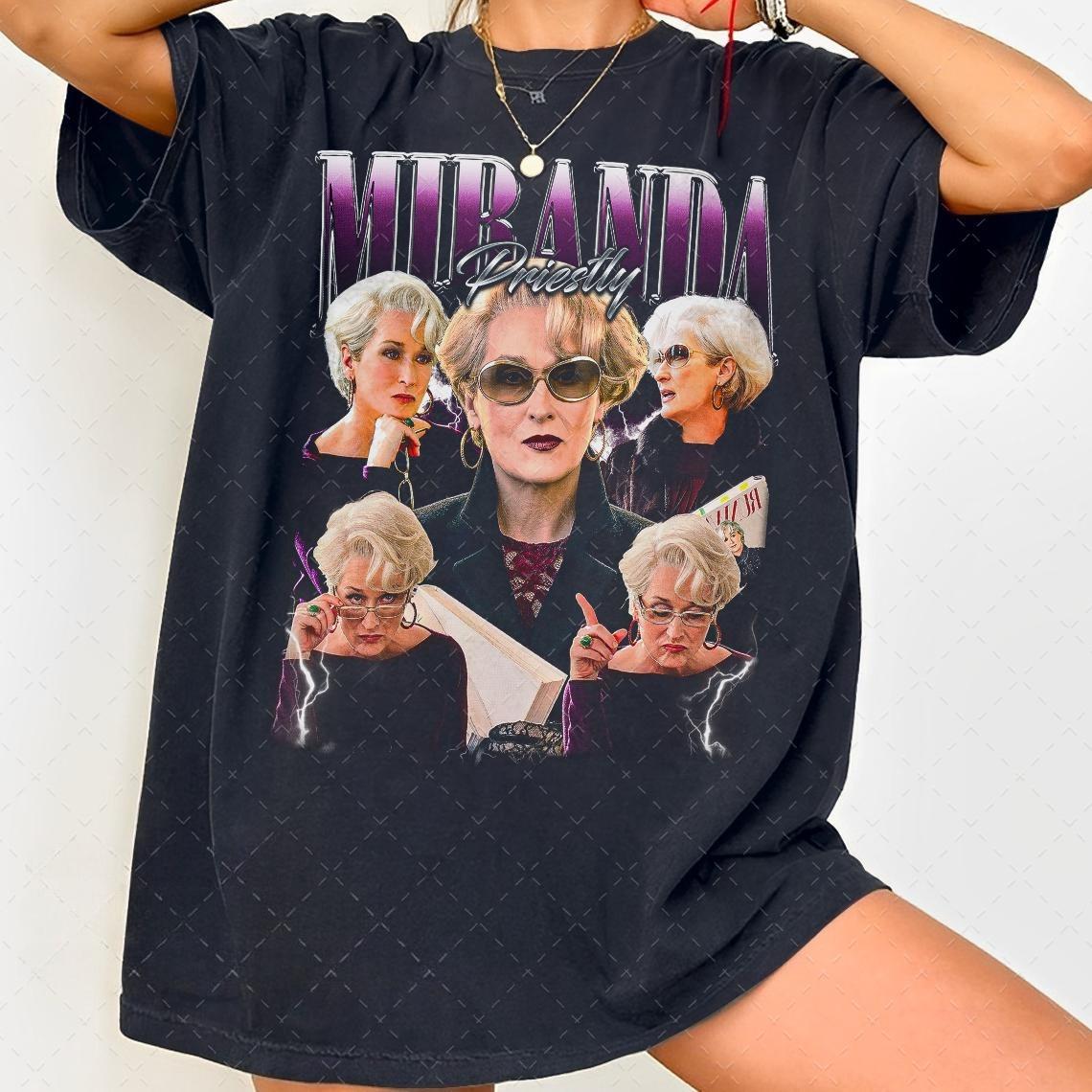 

The Devil Wears Prada 2 Miranda Priestly graphic 100Cotton unisex shirt 2026 New Summer Unisex Women Fashion oversized movie shirt M