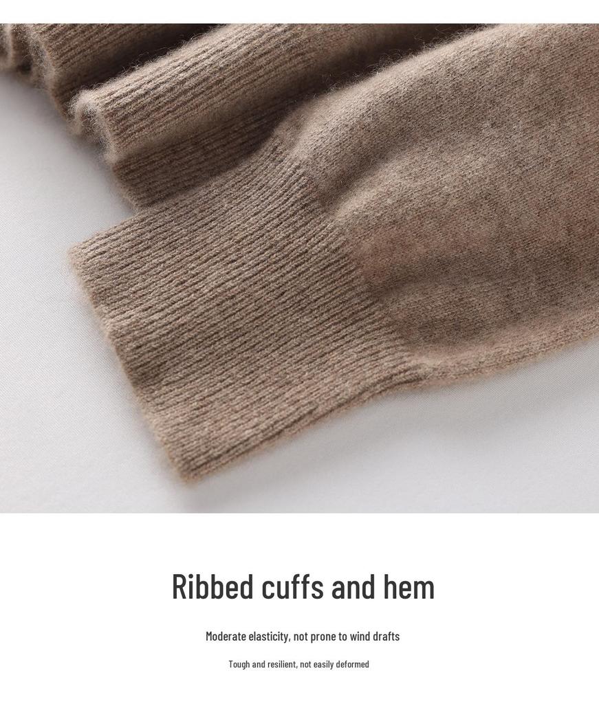 Men's 100% Pure Mountain Half-Cashmere High Neck Knit Sweater - Thickened for Autumn/Winter