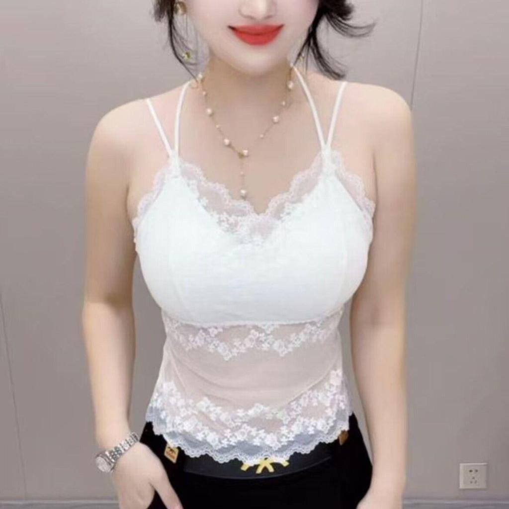 2026 Women's Lace Backless Camisole Bra Top - Soft, Wire-Free with Chest Pads, Ideal for Summer
