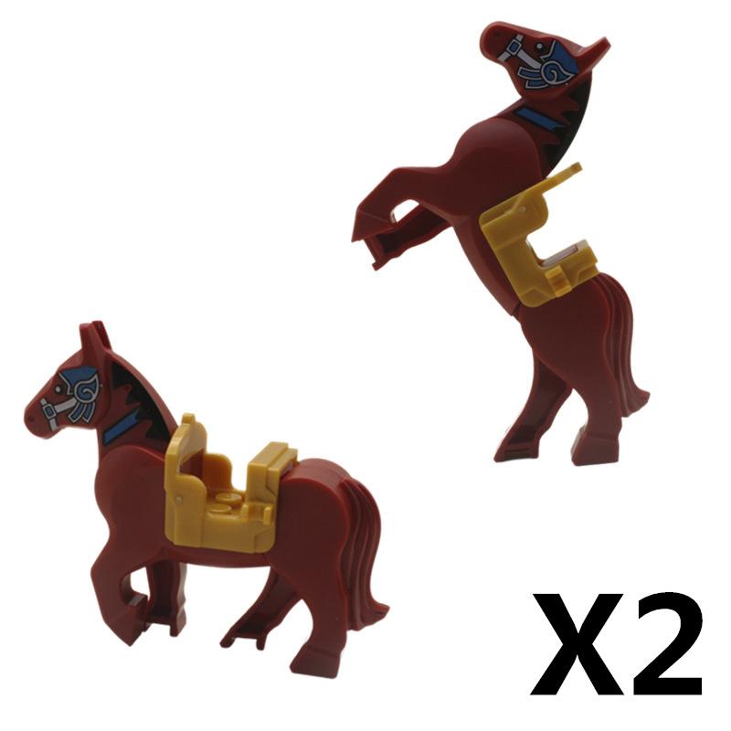 Medieval Castle Knight Building Block African Animal Elephant Tiger Camel Deer Bear Dragon Horse soldier Sheep Boar MOC Toy Gift