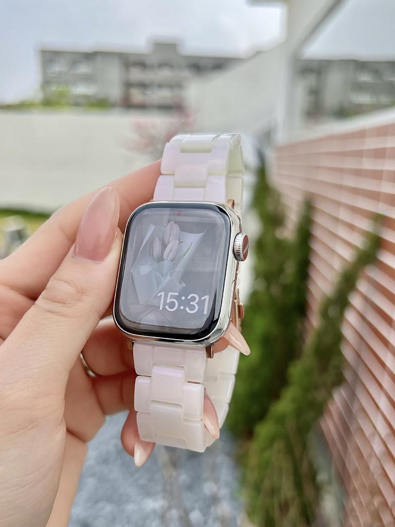 Lightweight Resin Band Compatible with Apple Watch iWatch Series 12 11/10, Summer Soft Breathable Sport Replacement Strap