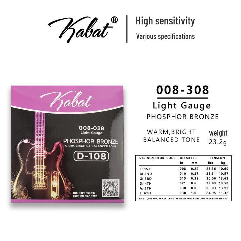 

Durable Electric Guitar Strings: Coated Phosphor Bronze, Long-lasting with Independent Packaging