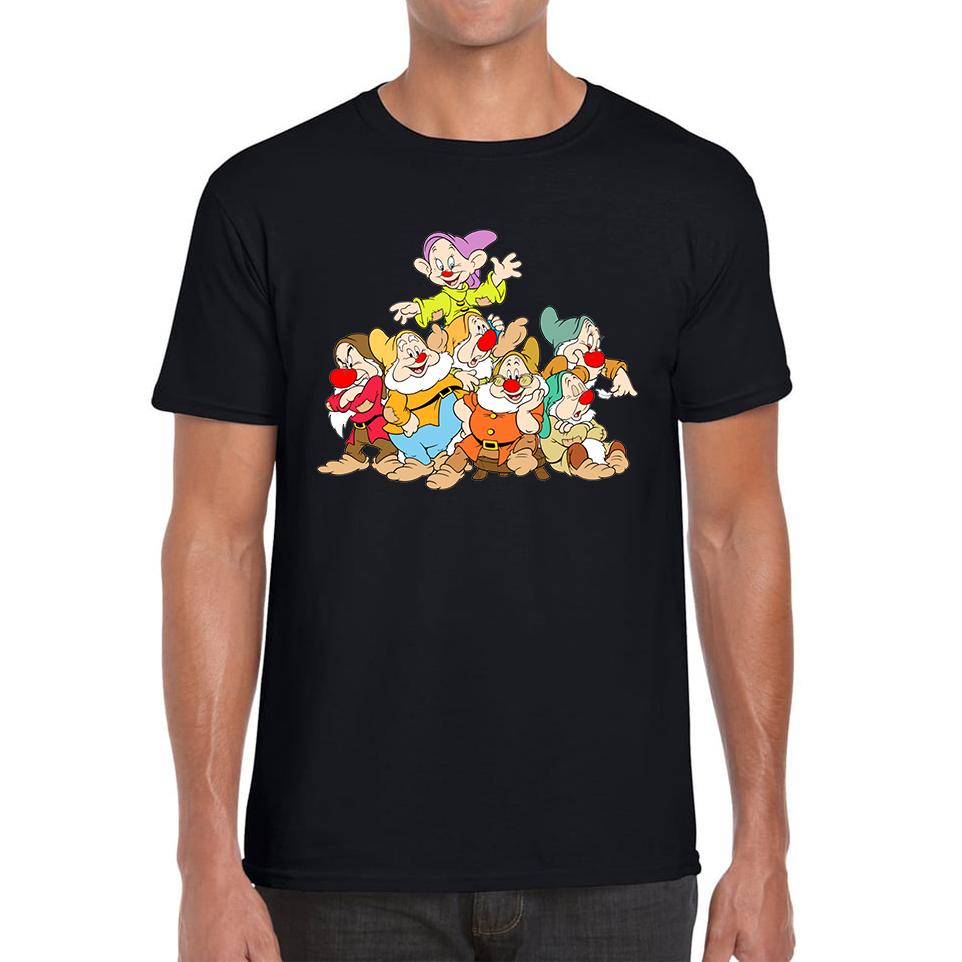 Snow White and Seven Dwarfs Red Nose Day Unisex Mens T Shirt Womens Tops Tees S