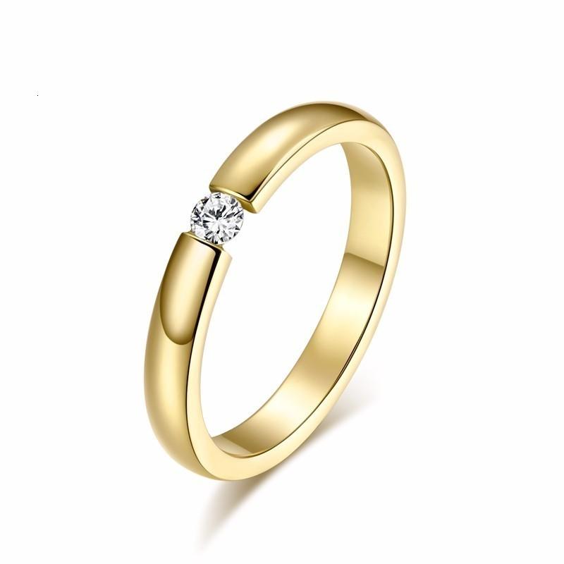 Vnox Solitärringe für Damen 3 mm Dünner Edelstahl Verlobungsring AAA Zirkonia Stein Eheringe Elegante Damen Party Schmuckstücke 5