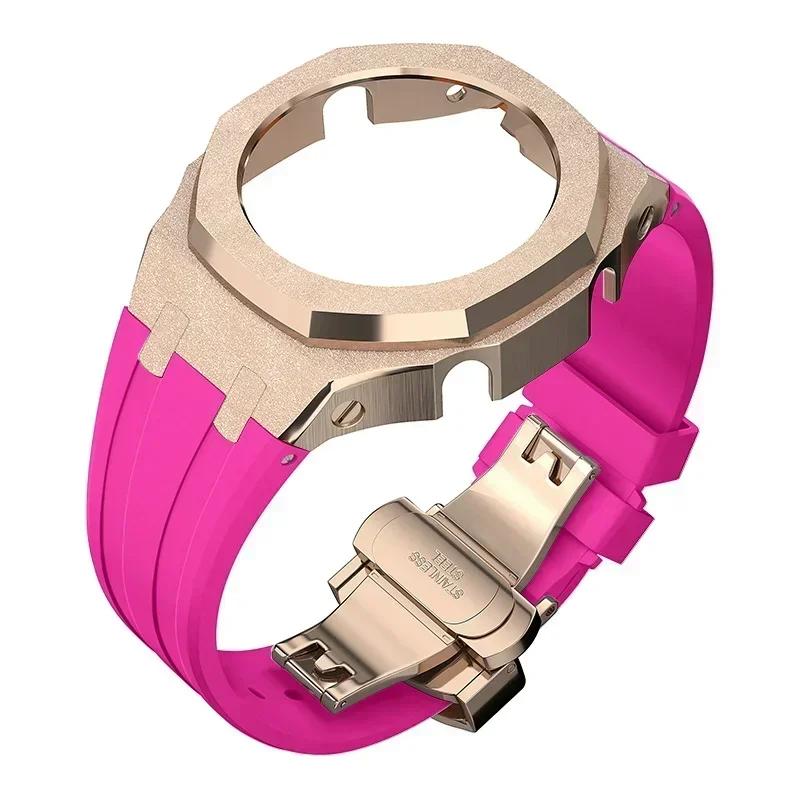 Zestaw modyfikacyjny Gen4 do Casioak GM2100 Metalowa obudowa ze stali nierdzewnej Gumowy pasek Zestaw do modyfikacji Akcesoria Casioak GM-2100 ze śrubami