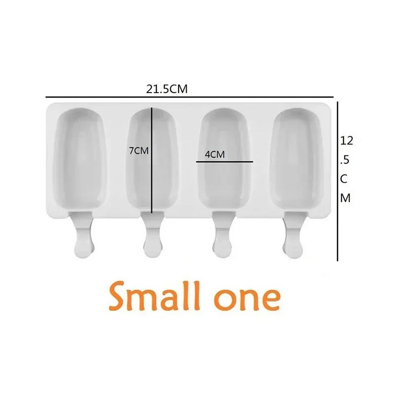 4/8 Hole Silicone Ice Cream Forms Popsicle Molds DIY Homemade Dessert Freezer Fruit Juice Ice Cube Maker Mould with Sticks 6